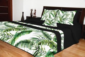 Cuvertură de pat negre cu un model natural Lăţime: 260 cm | Lungime: 240 cm