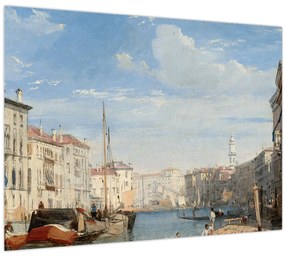 Tablou pe sticlă - Richard Parkes Bonington, The Grand Canal, reproducere (70x50 cm)