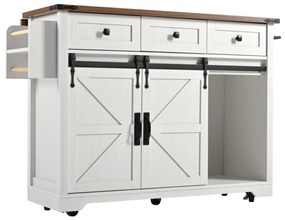 Insulă de bucătărie cu blat rabatabil, Bej | Aosom Romania