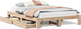 vidaXL Cadru de pat fără saltea, 150x200 cm, lemn masiv pin