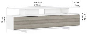 Masă TV/Dulap Dreamies (Gri + Alb + Nuc) . 1102078