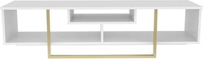 Comoda TV ASAL 150, alb/auriu, PAL melaminat, 150x35x40 cm