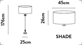 Lampadar/Lampa de podea design lux elegant Belle argintiu/gri