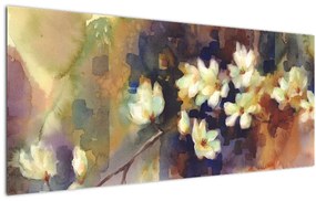 Tablou - Magnolii albe, pictură (120x50 cm)
