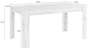 Masă de dining în culoare naturală cu aspect de lemn de stejar 90x160 cm Lynn – Støraa