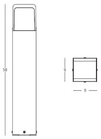Stalp LED iluminat exterior modern IP65 Mandy H-50cm
