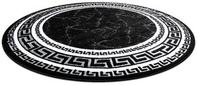 Modern GLOSS covor cerc 2813 87 stilat, cadru, grecesc negru