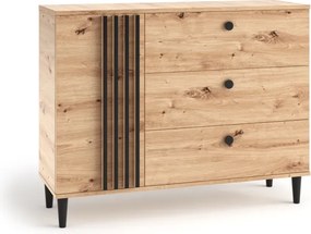 Comodă LIVIA 03 – 120x40x92.5 cm – Stejar Artisan