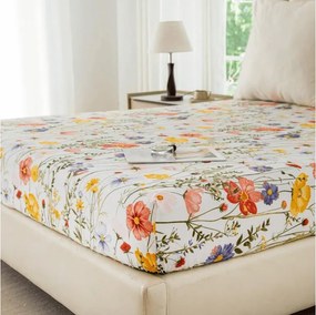 Cearsaf din microfibra WILDFLOWERS colorat 180x200 cm