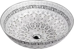 Lavoar pe blat Rune Estrid Kolor rotund 40 cm alb-gri