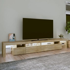 Comoda TV cu lumini LED, stejar sonoma, 280x36,5x40 cm 1, Stejar sonoma, 280 x 36.5 x 40 cm