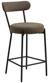 Scaun de bar maro tapițat (înălțime șezut 65 cm) Badalona – House Nordic