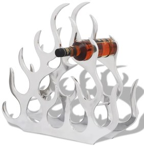 vidaXL Suport sticle de vin pentru 11 sticle, argintiu, aluminiu