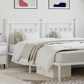 353622 vidaXL Tăblie de pat metalică, alb, 180 cm