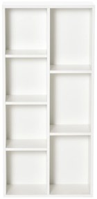 HOMCOM Bibliotecă din Lem Stil Vintage Cubica cu 7 Suporturi Diferite din MDF pentru Casă și Birou, 50x24x106 cm, Alb | Aosom Romania