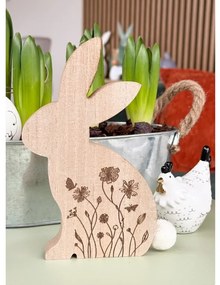 Iepure din lemn de Paste FLORAL BUNNY 18 cm