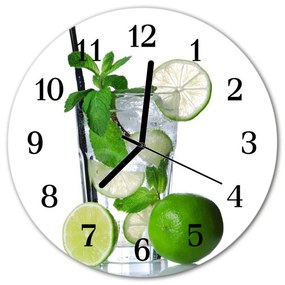 Ceas de perete din sticla rotund Lime Mint Bucătărie Verde