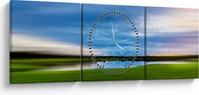 Tablou cu lunca (cu ceas) (90x30 cm)