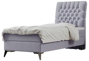 Pat boxspring, pat de o persoană, gri, 90x200, dreapta, BARY