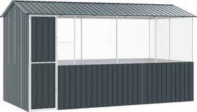 vidaXL Cușcă pentru păsări Antracit 410 x 210 x 230 cm Oțel Galvanizat