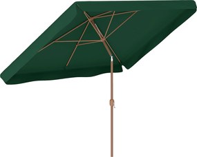 Outsunny Umbrelă de Grădină Înclinabilă cu Deschidere cu Manivelă, și Orificiu de Ventilație, 300x200x235 cm, Verde Închis | Aosom Romania