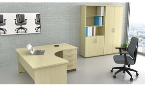 Set mobilier de birou Visio 9, dreapta, arțar