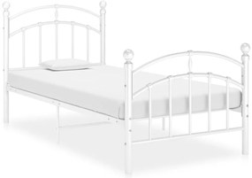 vidaXL Cadru de pat, alb, 100x200 cm, metal