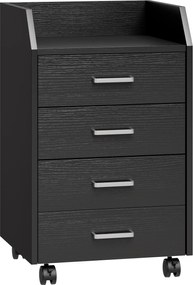 Vinsetto Corp de birou depozitare pe roți 4 sertare culisante din lemn  40 x 36 x 65 cm alb | Aosom Romania