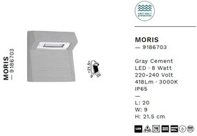 Spot LED aplicat iluminat scari exterior din beton IP65 MORIS
