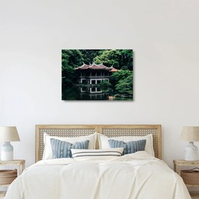 Tablou pe sticlă cu grădina japoneză națională (70x50 cm)