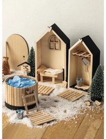 Set 2 bucati etajere din lemn in forma de casuta LITTLE HOUSES