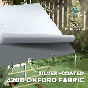 PawHut Coteț pentru Găini cu Copertină Impermeabilă și Rezistentă la UV, 300x200x195 cm, Argintiu | Aosom Romania