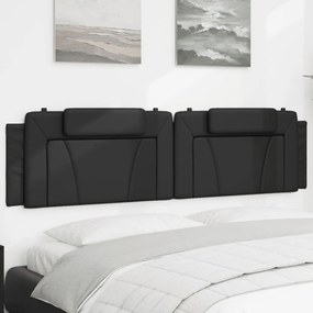 vidaXL Pernă pentru tăblie pat, negru, 200 cm, piele artificială