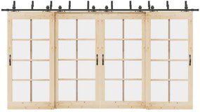 vidaXL Set feronerie pentru uși glisante, negru, 427 cm, oțel