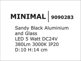 Accesoriu, Corp de iluminat pentru sistemul magnetic PUZZLE si GRAMMI, Minimal negru