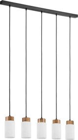 Lustră pe cablu MARKUS 5xE27/15W/230V negru/stejar
