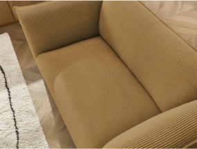 Canapea galben-muștar cu tapițerie din catifea reiată 170 cm Giorgia – Bobochic Paris