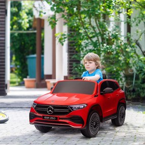 HOMCOM Mașină Electrică cu Licență Mercedes, Auto pentru Copii cu Telecomandă, Faruri și Claxon, 111.5x69x52.5 cm, Roșie