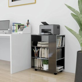 808457 vidaXL Dulap cu roți, gri extralucios, 60x35x75 cm, PAL