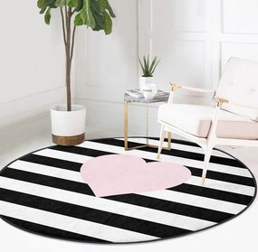 Covor rotund pentru copii negru-alb ø 80 cm Comfort – Mila Home