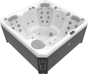 Minipiscina jacuzzi 5 persoane, 42 jeturi hidromasaj, WiFi, sistem audio, pompa caldura inclusa, Wellis Budapest CityLife Premium
