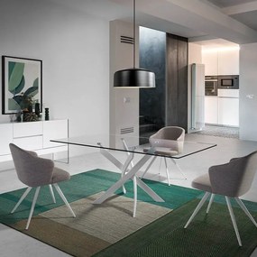 Masa dreptunghiulara design modern Veola alb, 150x95cm