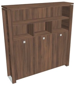 Dulap înalt pentru haine Verno+ 200 x 46 x 210 cm, cu rafturi, nuc