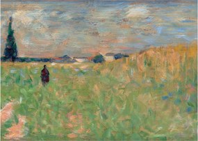 Tablou pe sticlă - Georges Seurat, A Summer Landscape, reproducere (70x50 cm)