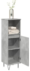 vidaXL Dulap de baie, gri beton, 30x30x100 cm, lemn prelucrat