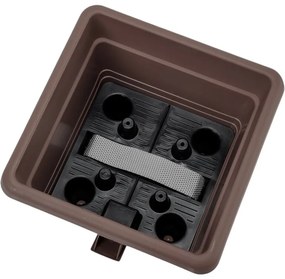 Plastia Ghiveci flori cu auto-udare Bergamot maro, 30 x 30 cm, 30 x 30 cm