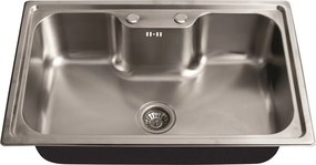 Chiuveta inox Inter Ceramic cu o cuva fara picurator finisaj inox lucios 80x50 cm