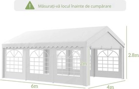 Outsunny Foisor de gradina si Exterior Marchiza pentru Petreceri Nunta si Cadru din Otel 6 x 4 m | Aosom Romania