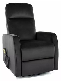 Fotoliu Recliner Electric Leto Catifea Neagra Bluvel 19