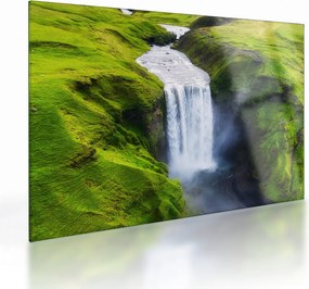 Tablou pe sticlă - Cascada Skogafoss (70x50 cm)